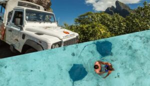 Bora Bora by Land and Sea: 4WD Safari and Snorkel - WWII Relics, Volcanic Caldera Rocks, and Hands-On Local Crafts
