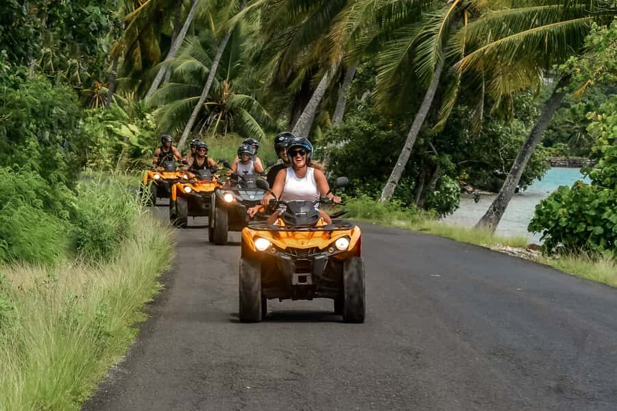 Bora Bora: Combo ATV & Jet Ski Day Trip with Polynesian BBQ - Lagoon Stops You’ll Remember: Natural Sand and Volcano Lagoon Viewing
