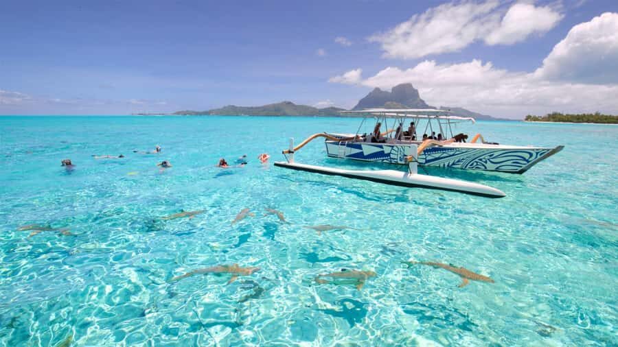 Bora Bora: Lagoon Tour and Snorkeling Experience - Getting to the lagoon the Bora Bora way: motorized outrigger comfort