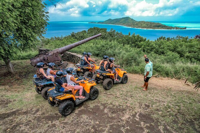 Full Day Combo ATV & Jet Ski with a Polynesian BBQ on a Motu - Morning quad tour: viewpoints, WWII cannons, and off-road trails