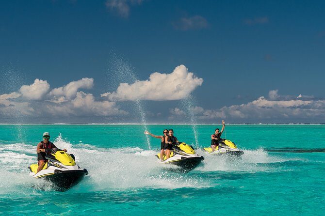 Island jet tour - The Four Seasons area break: fruit snack, coco show, and Otemanu views