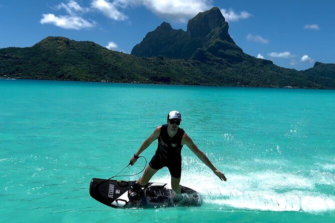JetSurf Private Riding Lessons in Bora Bora - A luxury pontoon setup before you ever touch the board