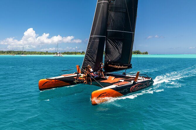 LUXURY Catamaran Bora Bora : Sailing, Snorkeling & Floating Bar - Mount Otemanu views from the water: the best kind of orientation