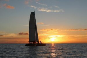 LUXURY PRIVATE Catamaran Bora Bora : The Sunset Escape - Cruising the Bora Bora lagoon with Otemanu Mountain in view