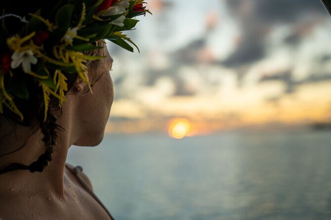 Moorea Sunset Boat Trip - What you do on the water: mountains, both bays, and that golden-hour lighting