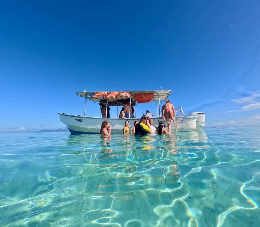 Tahiti island: 5 hours Snorkeling Picnic - Sandbank Finale: Stingrays, Turquoise Water, and Polynesian Raw Fish