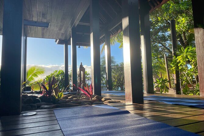 Yoga at sunrise at Sofitel Moorea, overlooking Tahiti - Price and value: what $30.37 really buys